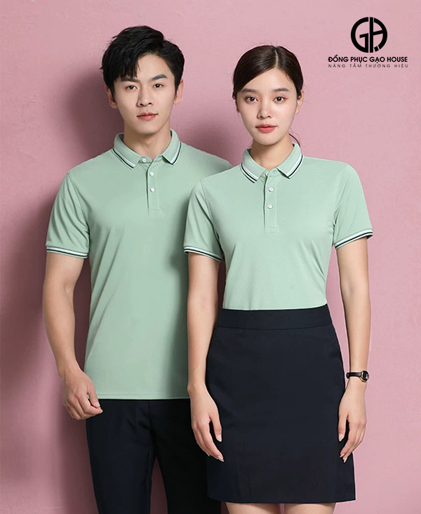 Đồng phục công ty cổ phối dệt GUC1980020