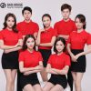 Đồng phục công ty màu đỏ phối trơn GUC1980043