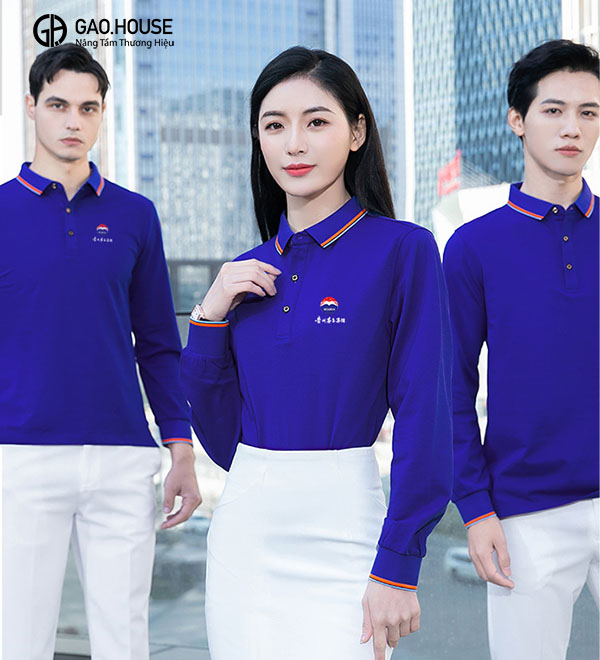 Đồng phục doanh nghiệp cổ áo line nhị sắc GUC1980150