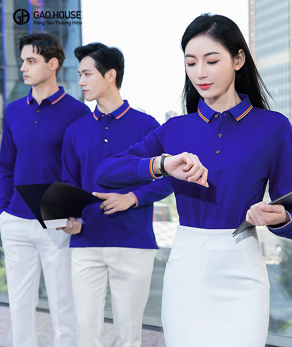 Đồng phục doanh nghiệp cổ áo line nhị sắc GUC1980150