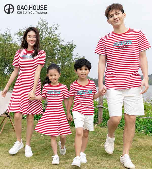 Áo gia đình kẻ sọc