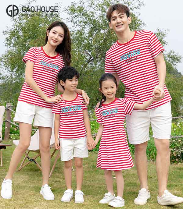 Áo gia đình kẻ sọc