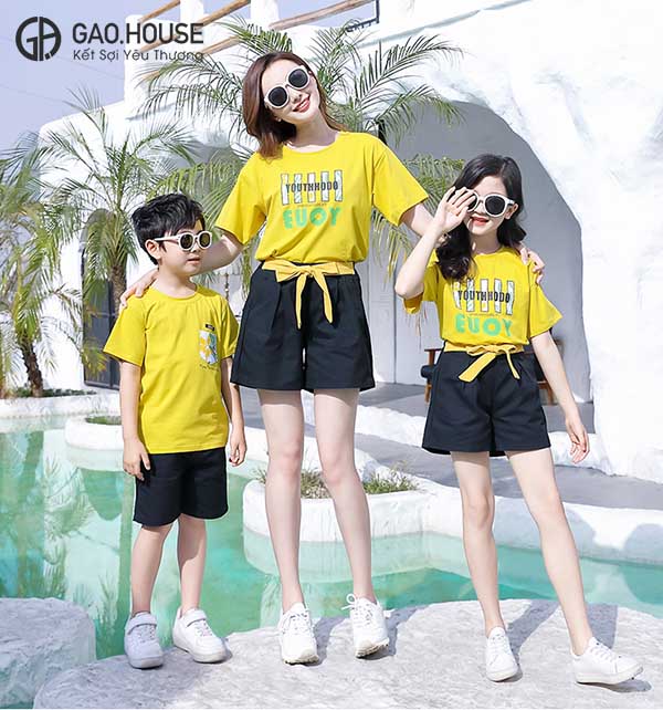 Áo gia đình đi biển EUOY Gạo House GF1805004