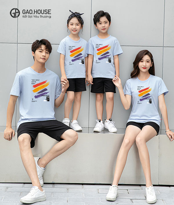 Đồng phục gia đình màu xanh dương