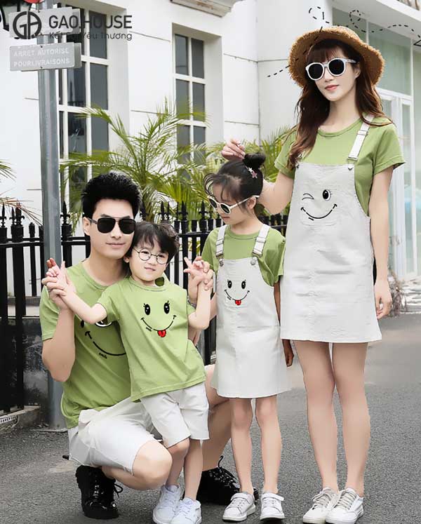 Áo váy đồng phục gia đình đẹp gạo house