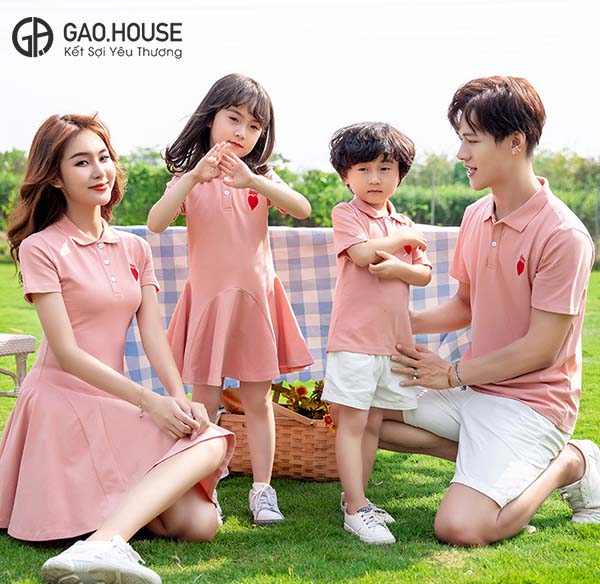 Áo gia đình có cổ Gạo House GF2020005