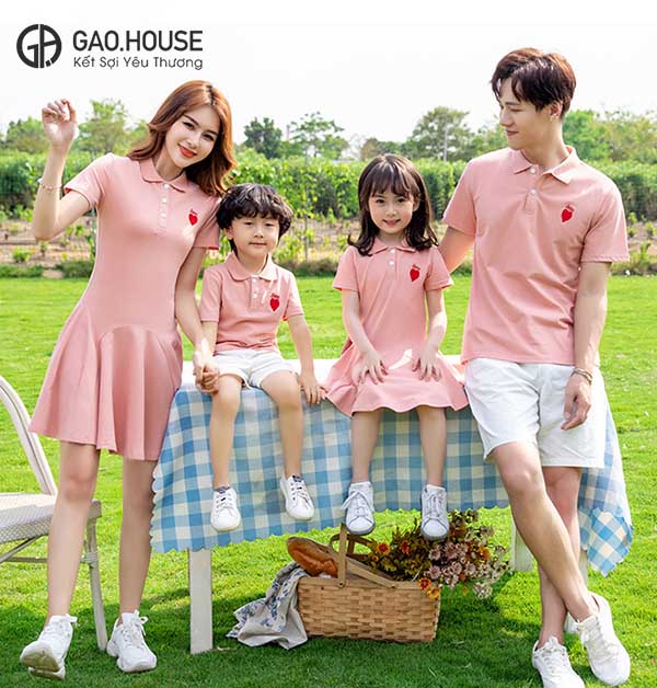 Áo gia đình có cổ Gạo House GF2020005