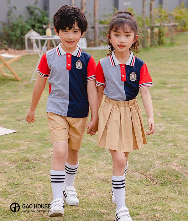 Áo đồng phục mẫu giáo màu xanh than phối màu GUM1970066