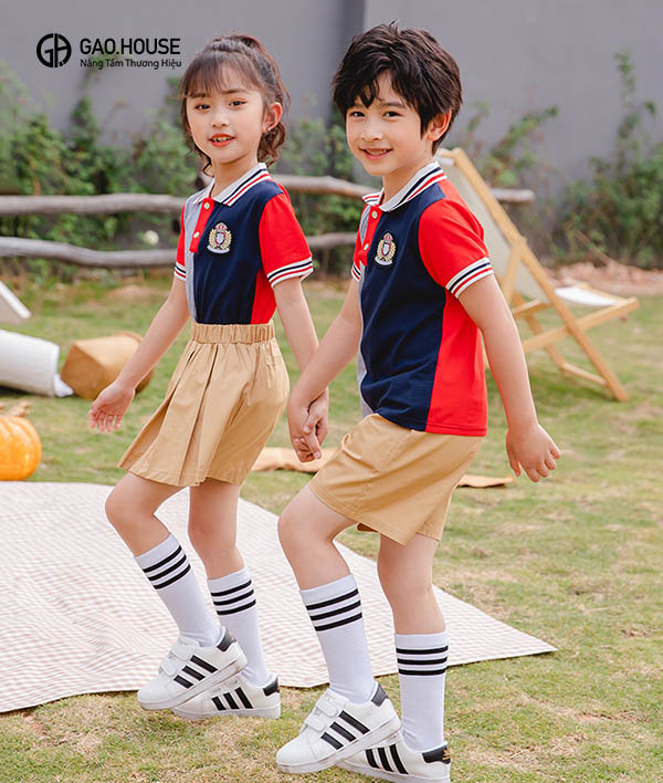 Áo đồng phục mẫu giáo màu xanh than phối màu GUM1970066