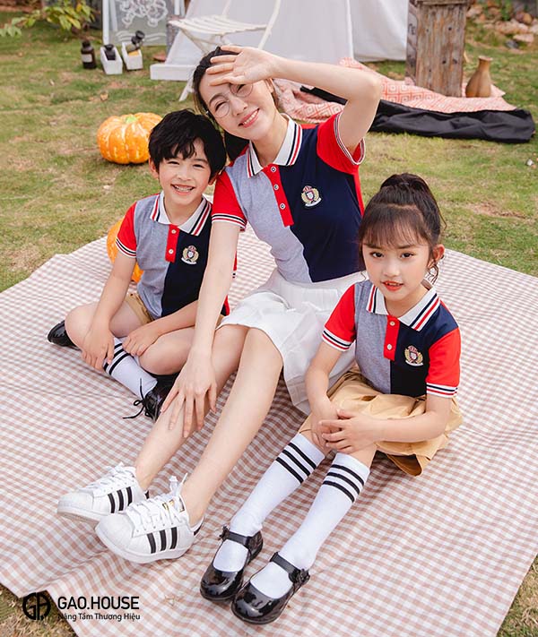 Áo đồng phục mẫu giáo màu xanh than phối màu GUM1970066