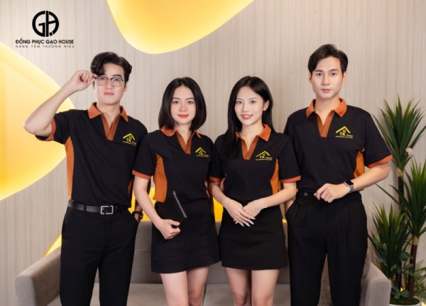 Đồng phục công ty màu đen phối sườn nâu - Hình ảnh 5
