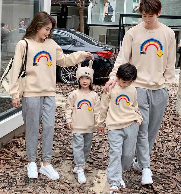 Áo gia đình mùa đông Cầu Vồng