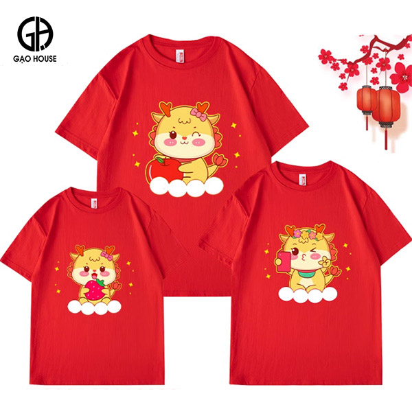 Áo gia đình Tết Tone Đỏ GHT07