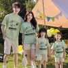 Áo thun gia đình cổ tròn tone xanh nhẹ dịu