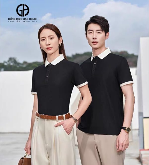 Áo đồng phục công ty màu đen thời thượng