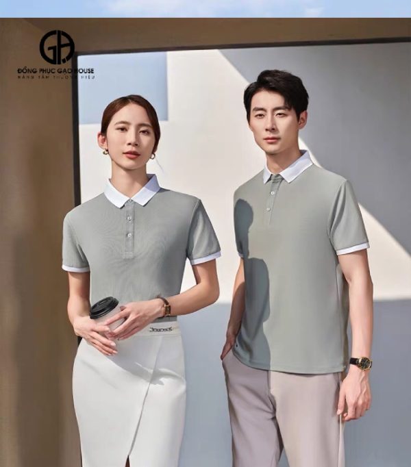 Áo đồng phục công ty màu xám khói