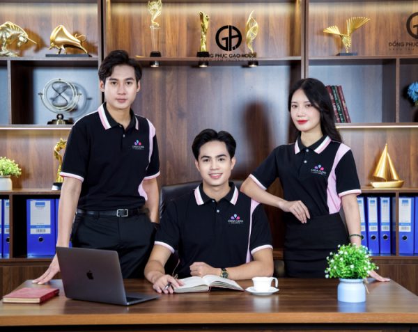 Áo công ty CHISA CLEAN phối màu thanh lịch