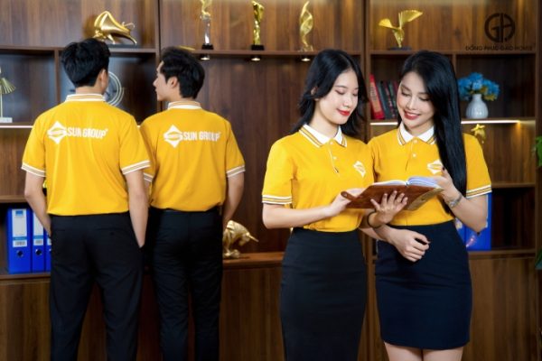 Đồng phục công ty SUN GROUP cổ bo phối màu sang trọng - Hình ảnh 3