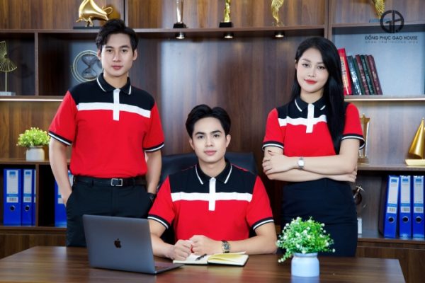 Áo đồng phục công ty cổ bo phối màu thời thượng - Hình ảnh 3