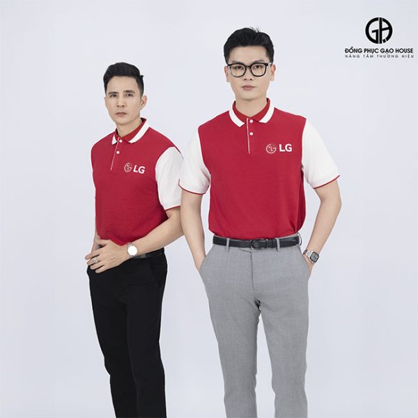 áo thun đồng phục công ty lg cổ trụ