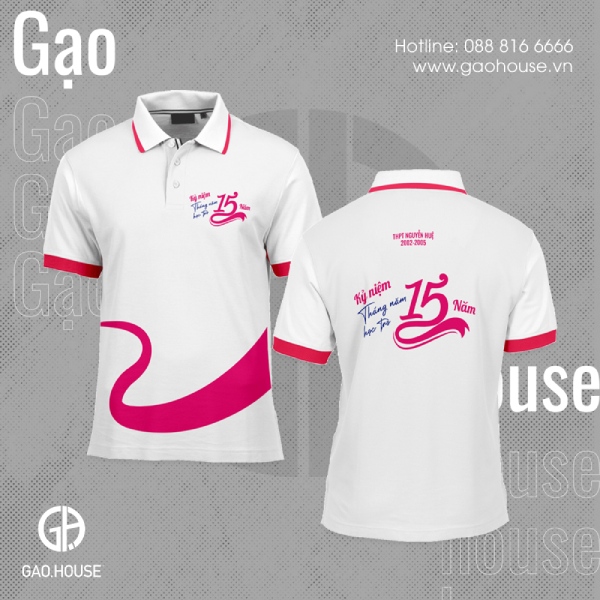 đặt may áo thun đồng phục họp lớp cổ bẻ